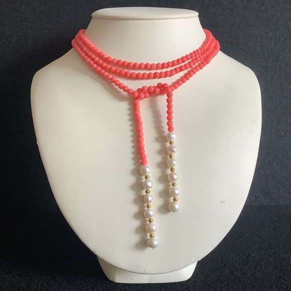 New Genuine carol & freshwater pearl necklace. - Picture 1 of 6